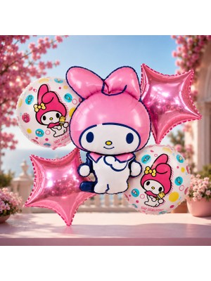 Kuzey Oyuncak Vıp Yüksek Kalite 15 Adet My Melody Folyo Balon Full Set My Melody Konsept Balon My Melody Balon