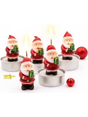 Frefly Store Yılbaşı Temalı 4’lü Noel Baba Figürlü Mum Seti
