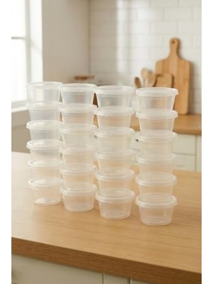 Frefly Store 50 Adet Saklama Kabı - 120 Ml, Sızdırmaz Kapaklı, Dondurucu Uyumlu