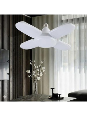Frefly Store 30 Watt 4 Kollu Pervane LED Ampul, Katlanabilir Tavan Lambası ile Enerji Tasarrufu