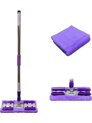 Altaylar Tedarik Sihirli Spin Mop Teleskopik Çok Amaçlı Mop +1 Bez Hediyeli - Mor
