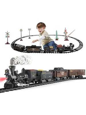 Frefly Store Işıklı ve Sesli Buharlı Tren Seti - 29 Parça Raylı Set