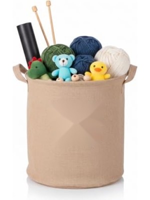 Frefly Store Yuvarlak Jüt Düzenleyici Sepet, 32CM Çapında