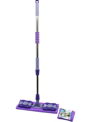 Altaylar Tedarik Mandallı Yüzey Temizlik Palet Mop M.fiber Paspas - Yedekli Duvar Silme Mop Metal Uzayan SAP=70-107CM- 360°