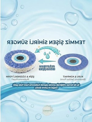Frefly Store Nazar Boncuğu Desenli Şişen Sünger, Sürdürülebilir Kullanım