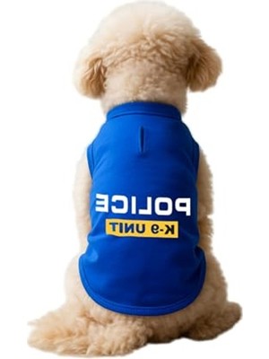 Frefly Store Kedi ve Köpek Kıyafeti, Saks Mavi, Police 9 Unit Atlet, S Beden