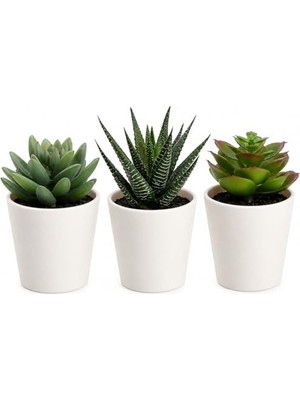 Frefly Store Yapay Saksı Bitkisi, Iç ve Dış Mekan Için 3'lü Paket, Modern Tasarım