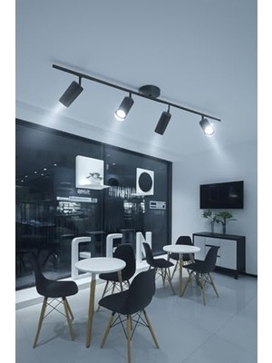 Frefly Store Sıralı Spot Ledli Avize, Modern Tasarım, Siyah Renk, 80 cm