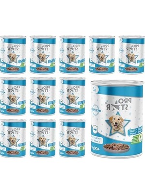 Frefly Store Yetişkin Köpek Için Balıklı ve Jöleli Konserve Mama, 400 gr x 12 Adet