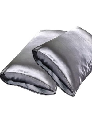 Frefly Store 50X70 cm Bordo Saten Yastık Kılıfı, 2 Adet, Cilt Dostu
