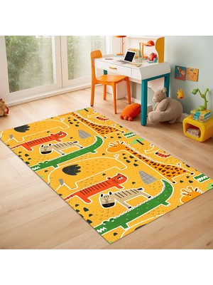 Kazan Hobi Funs Şönil Kaymaz Pamuk Tabanlı Yıkanabilir Antibakteriyel Çocuk Halısı 160X230