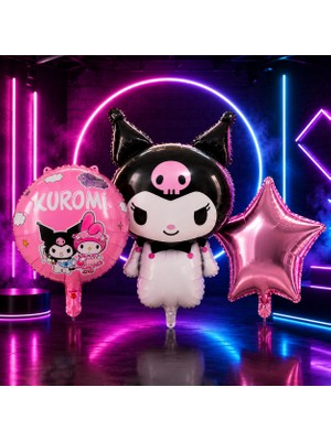 Kuzey Oyuncak Vıp Yüksek Kalite 15 Adet Kuromi Folyo Balon Full Set Doğum Günü Kuromi Konsept Balon Kuromi Balonu