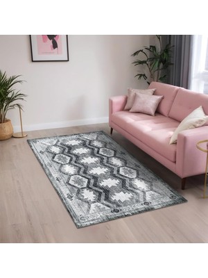 Kazan Hobi Daliana Kadife Kaymaz Pamuk Tabanlı Yıkanabilir Antibakteriyel Salon Halısı 140X200