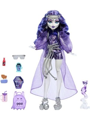 Frefly Store Monster Hıgh Spectra Vondergeıst Bebek Evcil Gelinciği Rhuen ve Aksesuarlarıyla Monster High Spectra Vondergeist Bebek HXH77