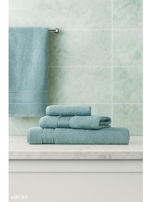 Frefly Store 3'lü Ekonomik Banyo Havlu Seti, %100 Pamuklu Mint Renk