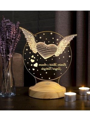 Frefly Store Kişiye Özel LED Lamba - Melek Kanatlı Tasarım