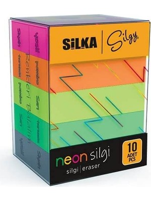 Silka Silgy 10'lu Neon Silgi Seti