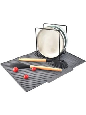 Frefly Store Bulaşık Kurutma Matı, Gri Renk ve 33X43,5 cm Boyutunda