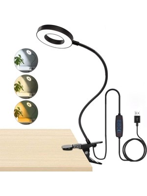 Frefly Store Klipsli LED Masa Lambası - USB Girişli, 3 Işık Modu