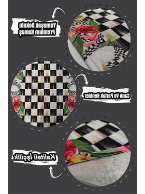 Frefly Store Siyah Dokuma Leke Tutmaz Premium Tay Tüyü Kumaş Masa Örtüsü Runner, 40X140 cm