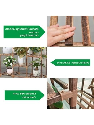 Frefly Store Çok Katlı Ahşap Bitki Standı - 7 Katlı, Dayanıklı ve Estetik Tasarım