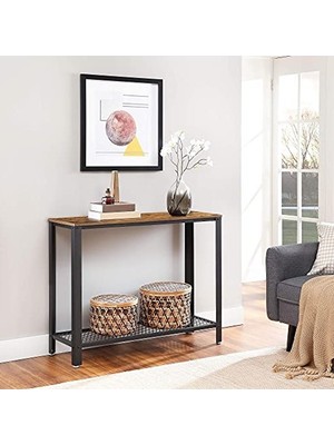 Frefly Store Konsol Masası, 2 Katlı ve Metal Çerçeve ile Modern Tarzda Tasarlanmış