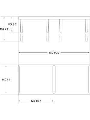 Frefly Store Katlanır Kamp ve Bahçe Masası - 75X200 Cm, Ceviz Renk