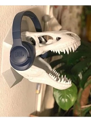 Frefly Store Iskelet Kulaklık Standı, Dinazor Kafası Kulaklık Tutucu, Dino Stand, DLCVK333