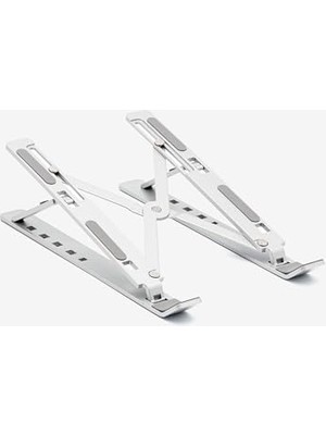 Frefly Store Fiigo Laptop Standı Katlanabilir Çok Fonksiyonlu Metal Silver