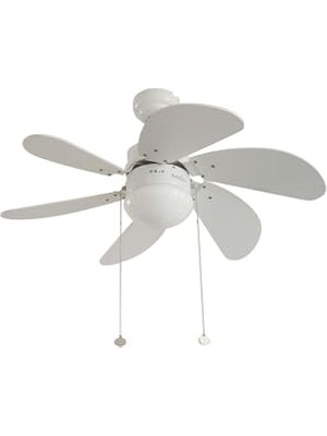 Frefly Store Blackwell Fıne Jamaıcan Rum 76 cm 6 Kanat Lambalı Tavan Vantilatörü Beyaz