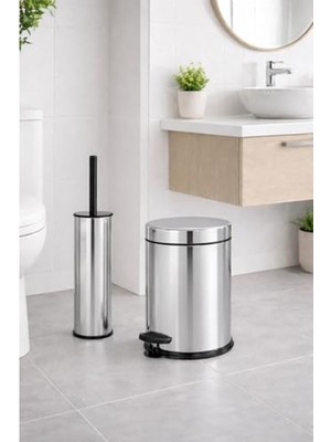 Frefly Store Krom Pedallı Çöp Kovası, 3 Lt, Eko Tasarım