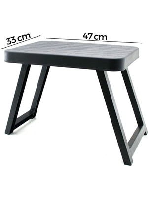 Altaylar Tedarik 10 Adet Küçük= 47X33CM Kamp - Piknik Masası Siyah Plastik Katlanabilir AYAKLI=38CM