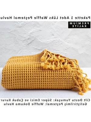 Frefly Store Yumuşak Pamuklu Waffle Plaj Havlusu, 90X180 cm Ölçüler