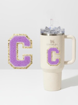 Frefly Store Stanley Quencher Uyumlu Premium Harf Sticker/aksesuar – Tekstil Kaplama Kişiselleştirilmiş Tasarım (C)