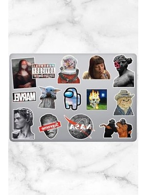 Frefly Store Aesthetic Temalı 14 Adet Laptop Sticker Seti, Yaratıcılığınızı Konuşturun