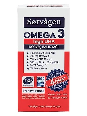 Frefly Store Ome 3 High Dha 1000MG Balık Yağı, 50 Kapsül