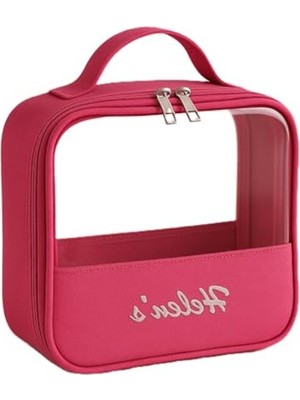 Frefly Store Şeffaf Seyahat Makyaj Çantası, Pembe Renkli, Pratik Kullanım