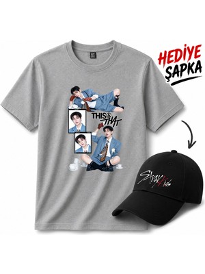 BarsDepo Seungmin Thıs That Tişört, Premıum Kalite Unisex Çocuk / Yetişkin (Şapka Hediyeli)