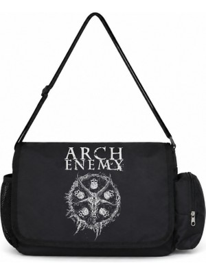 Sevbano Arch Enemy Rock Metal Müzik Grubu Baskılı Unisex Okul, Spor, Ofis Çok Amaçlı Postacı Çantası