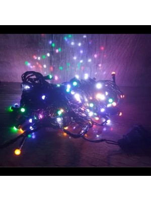 Hace Bazaar 10M 100 LED Damla Uçlu Rgb Işık Siyah Kablo