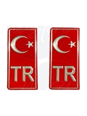 Frefly Store Türkiye Tr Plaka Sticker, Kırmızı, Set Of 2