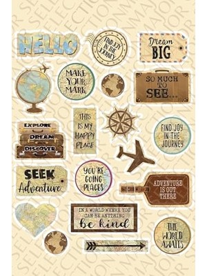 Frefly Store Vintage Old Retro Ülkeler Bavul Tipi Etiket, Laptop, Ipad, Defter, Kitap, Planlayıcı Sticker Seti