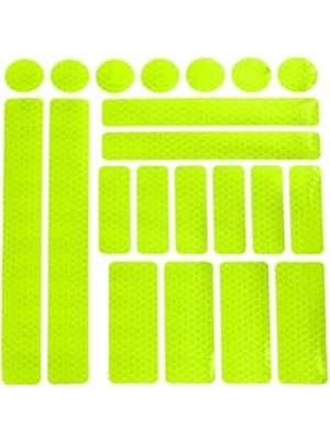 Frefly Store 21 Parça Yansıtıcı Sticker Seti, Kırmızı, Motorsuz Araçlar Için