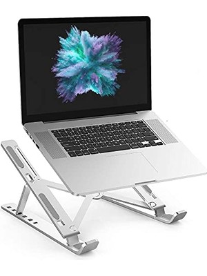 Frefly Store N29-3-GÜMÜŞ Katlanır Aluminyum Macbook Laptop Bilgisayar Standı