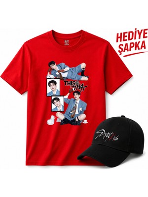 BarsDepo Seungmin Thıs That Tişört, Premıum Kalite Unisex Çocuk / Yetişkin (Şapka Hediyeli)