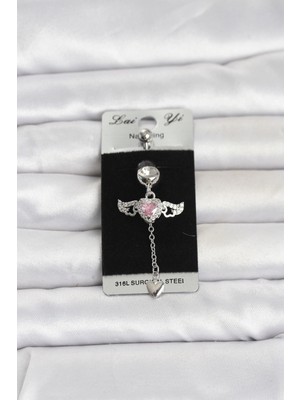 Hace Bazaar 316L Cerrahi Çelik Kanatlı Kalp Model Göbek Piercing TJ-PR1402