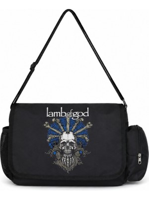 Sevbano Lamb Of God Rock Metal Müzik Grubu Baskılı Unisex Okul, Spor, Ofis Çok Amaçlı Postacı Çantası