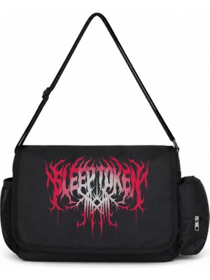 Sevbano Sleep Token Rock Metal Müzik Grubu Baskılı Unisex Okul, Spor, Ofis Çok Amaçlı Postacı Çantası