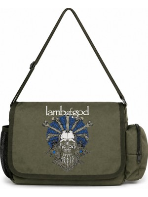 Sevbano Lamb Of God Rock Metal Müzik Grubu Baskılı Unisex Okul, Spor, Ofis Çok Amaçlı Postacı Çantası