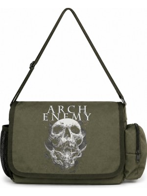 Sevbano Arch Enemy Rock Metal Müzik Grubu Baskılı Unisex Okul, Spor, Ofis Çok Amaçlı Postacı Çantası